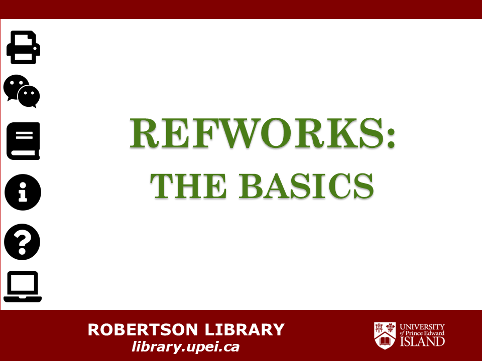 RefWorks the basics title slide